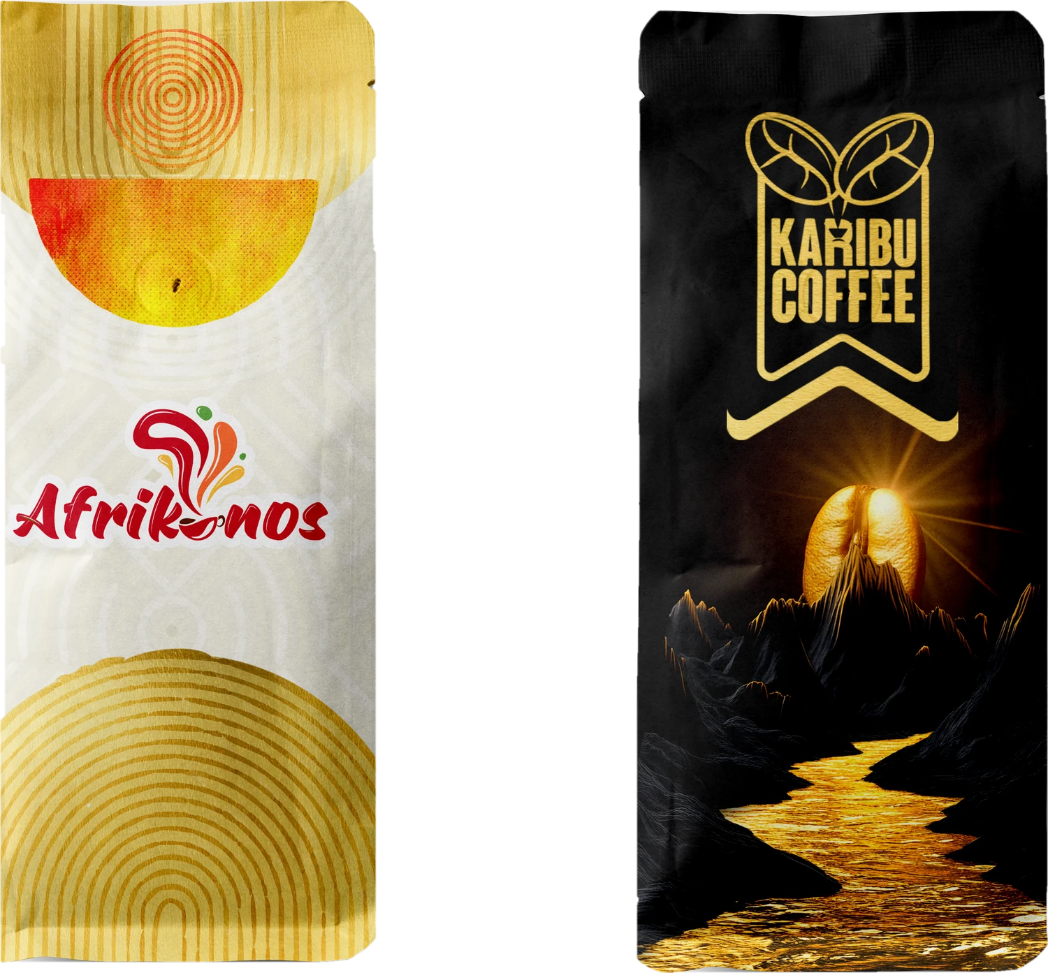Karibu Coffee and Afrikanos coffee bags