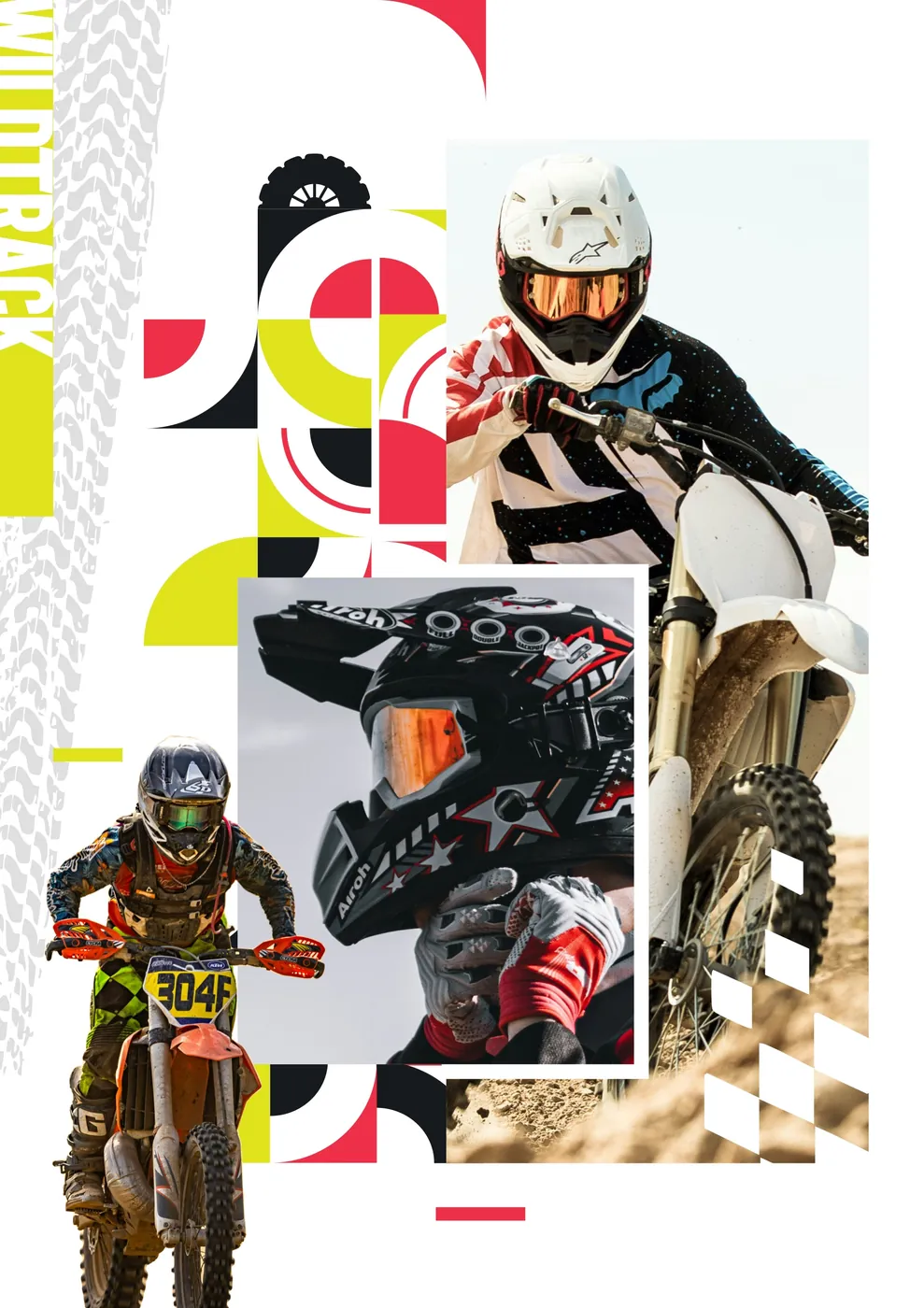 Wildtrack riders and helmets collage