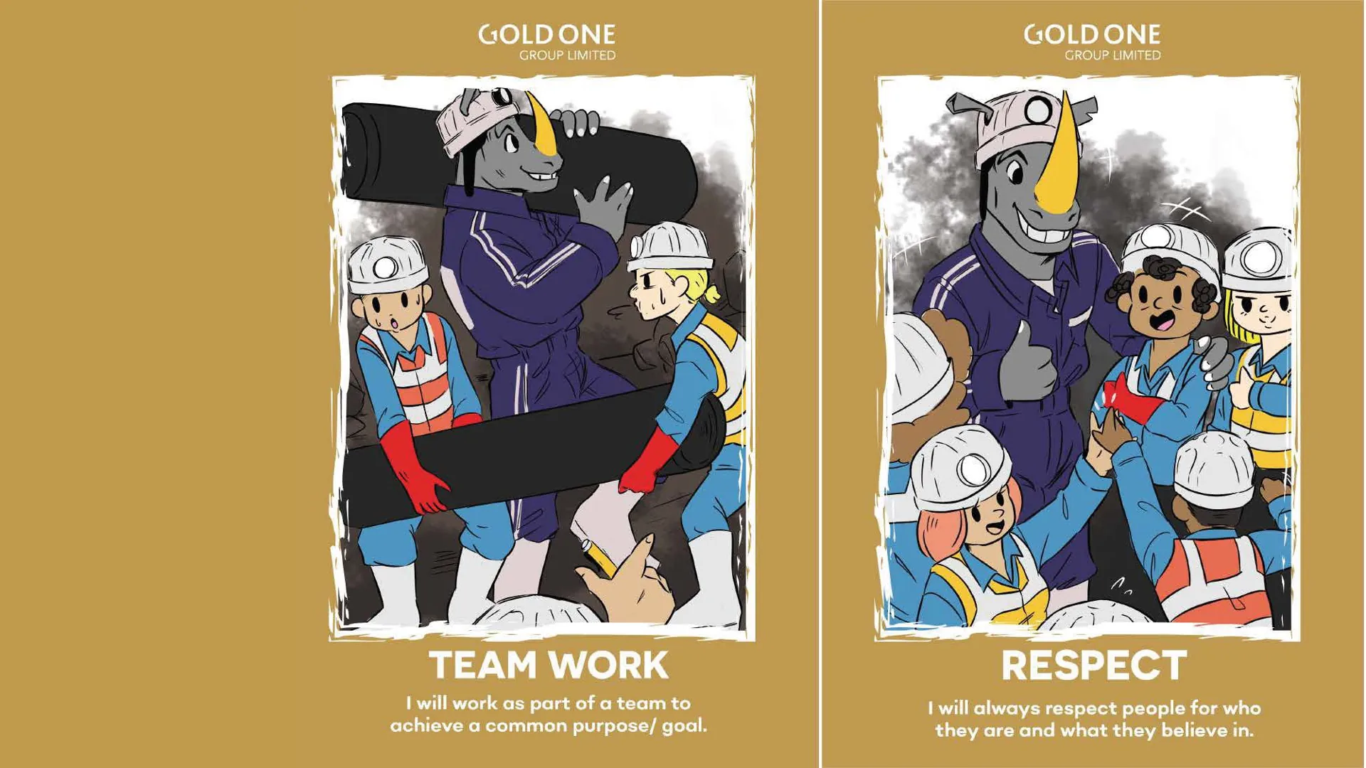Team Work and Respect values posters