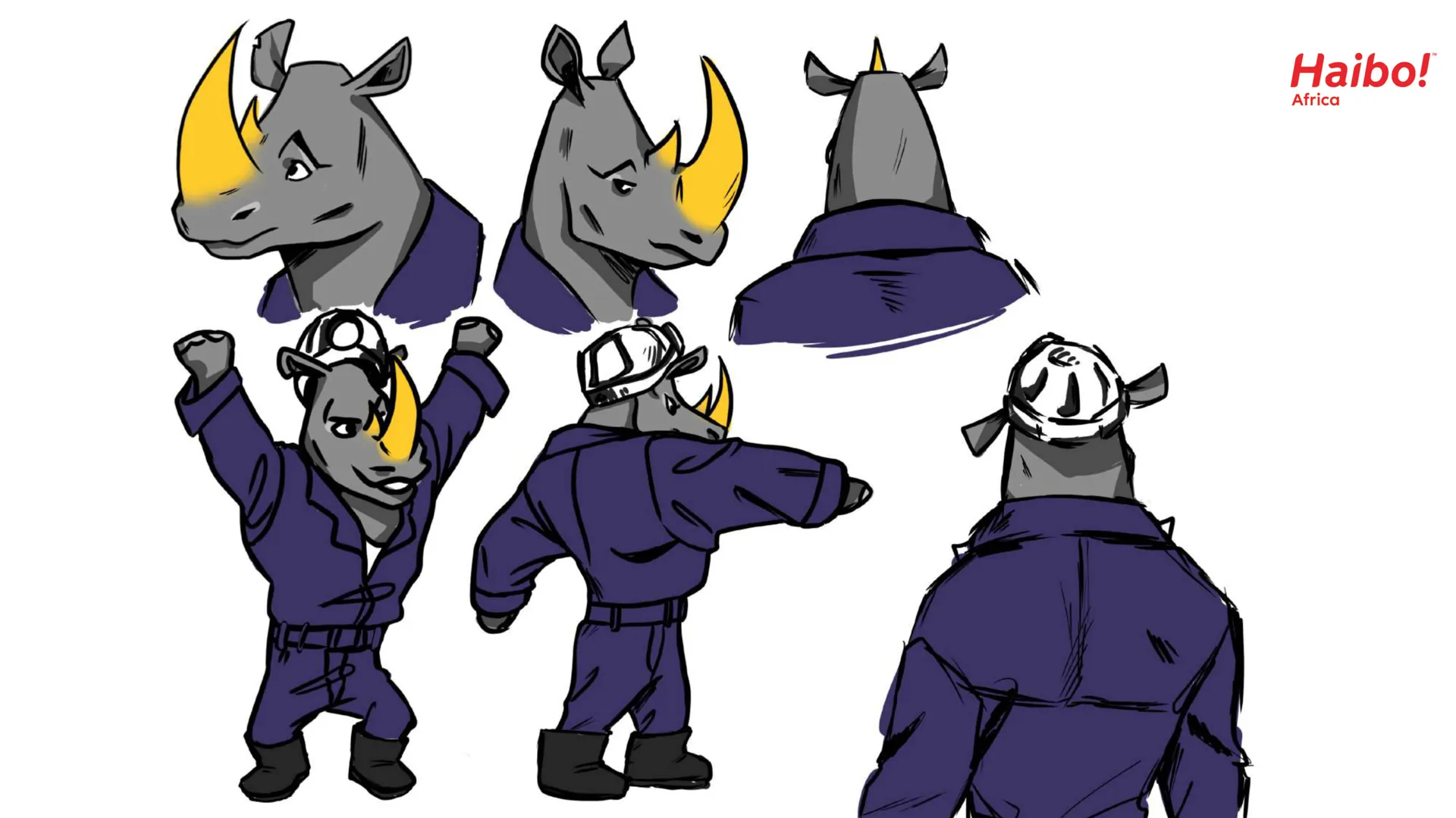 Mascot character development: poses and expressions