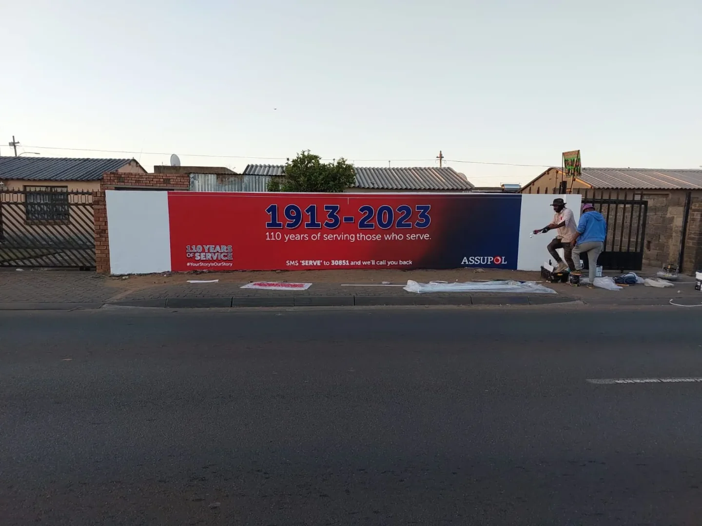 Assupol wall branding from the street