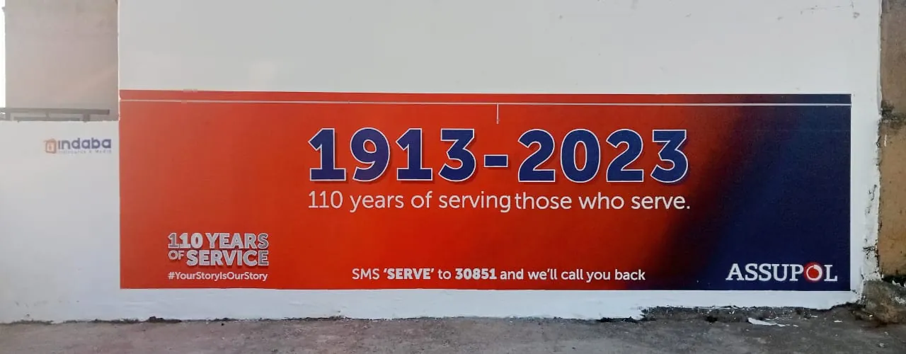 Assupol 110 years wall branding