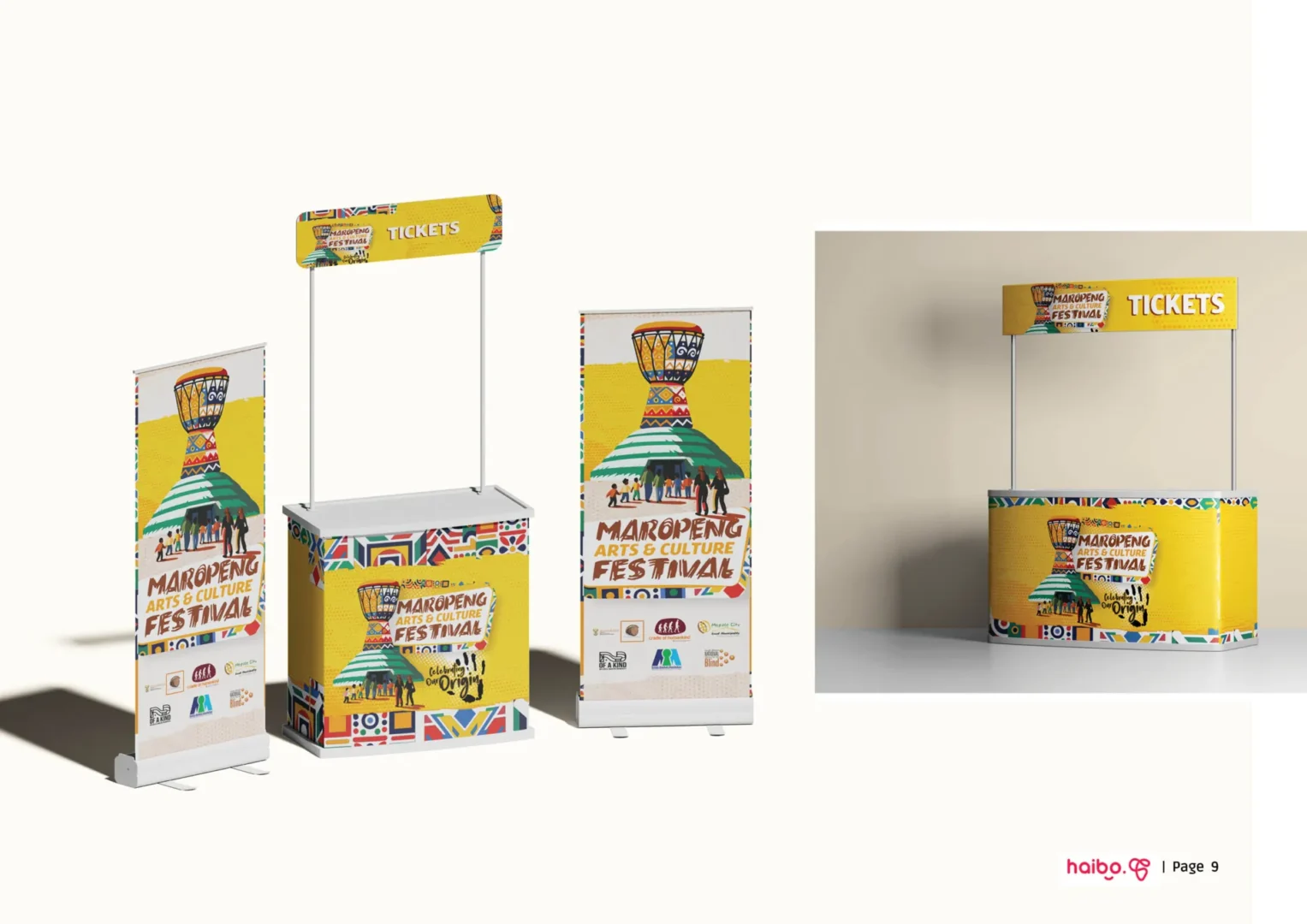 Festival kiosks and pull-up banners