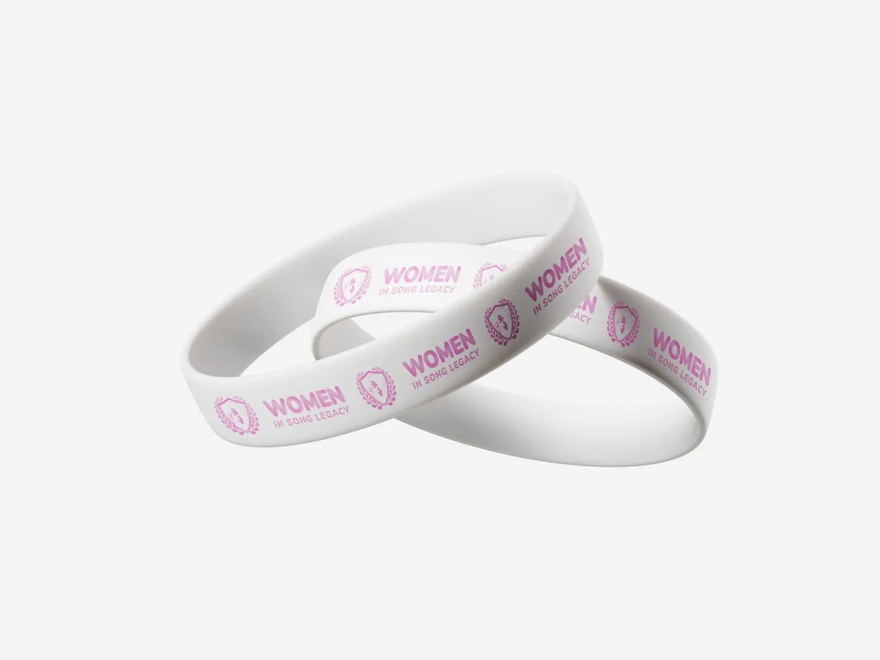 White branded wristbands