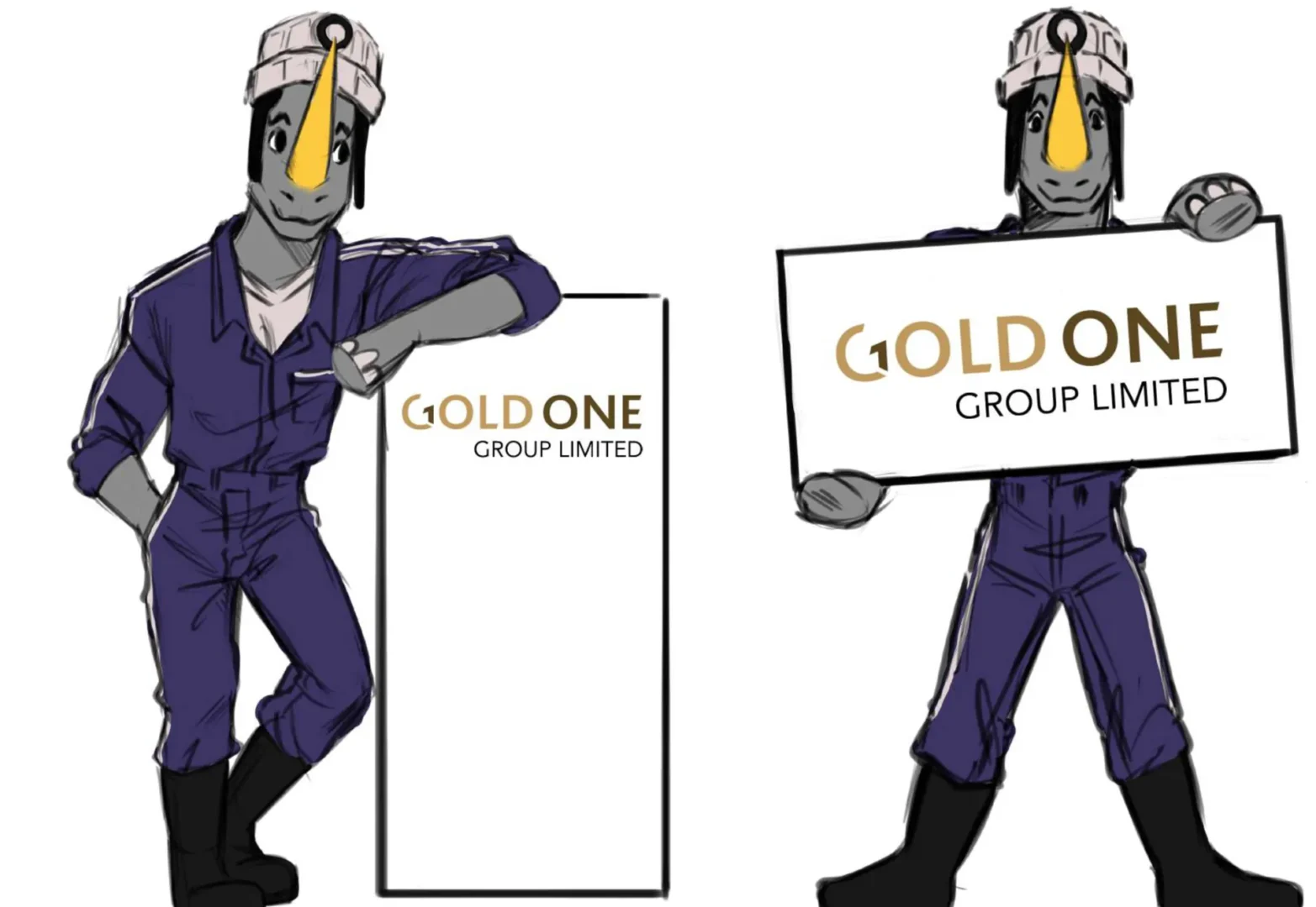 Mascot holding the Gold One sign