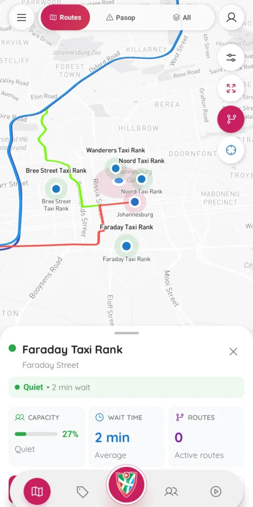 Haibo App rank finder: a map of nearby taxi ranks