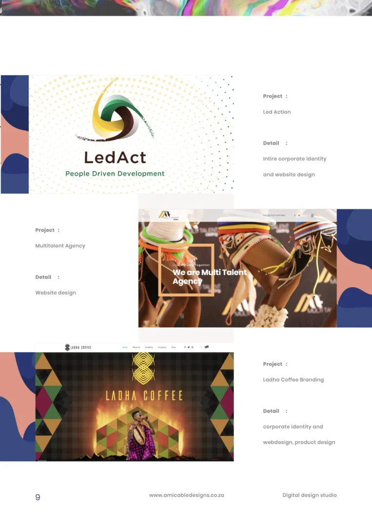 Selected work: LedAct, Multitalent Agency, LADHA Coffee