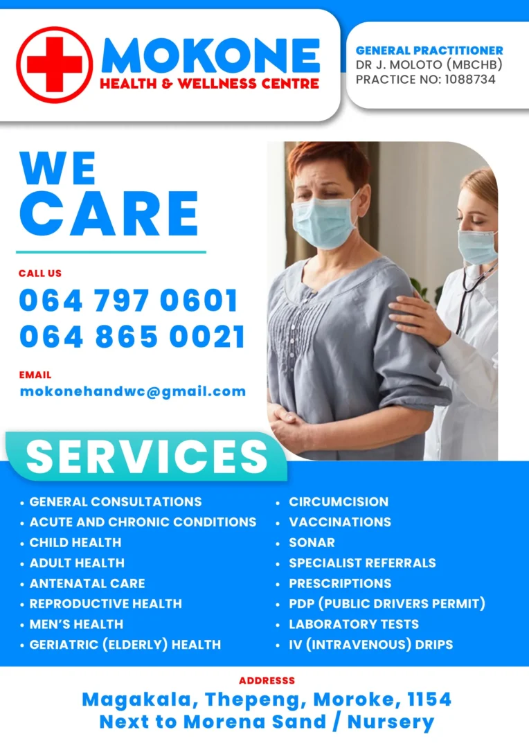 Mokone Health & Wellness Centre flyer