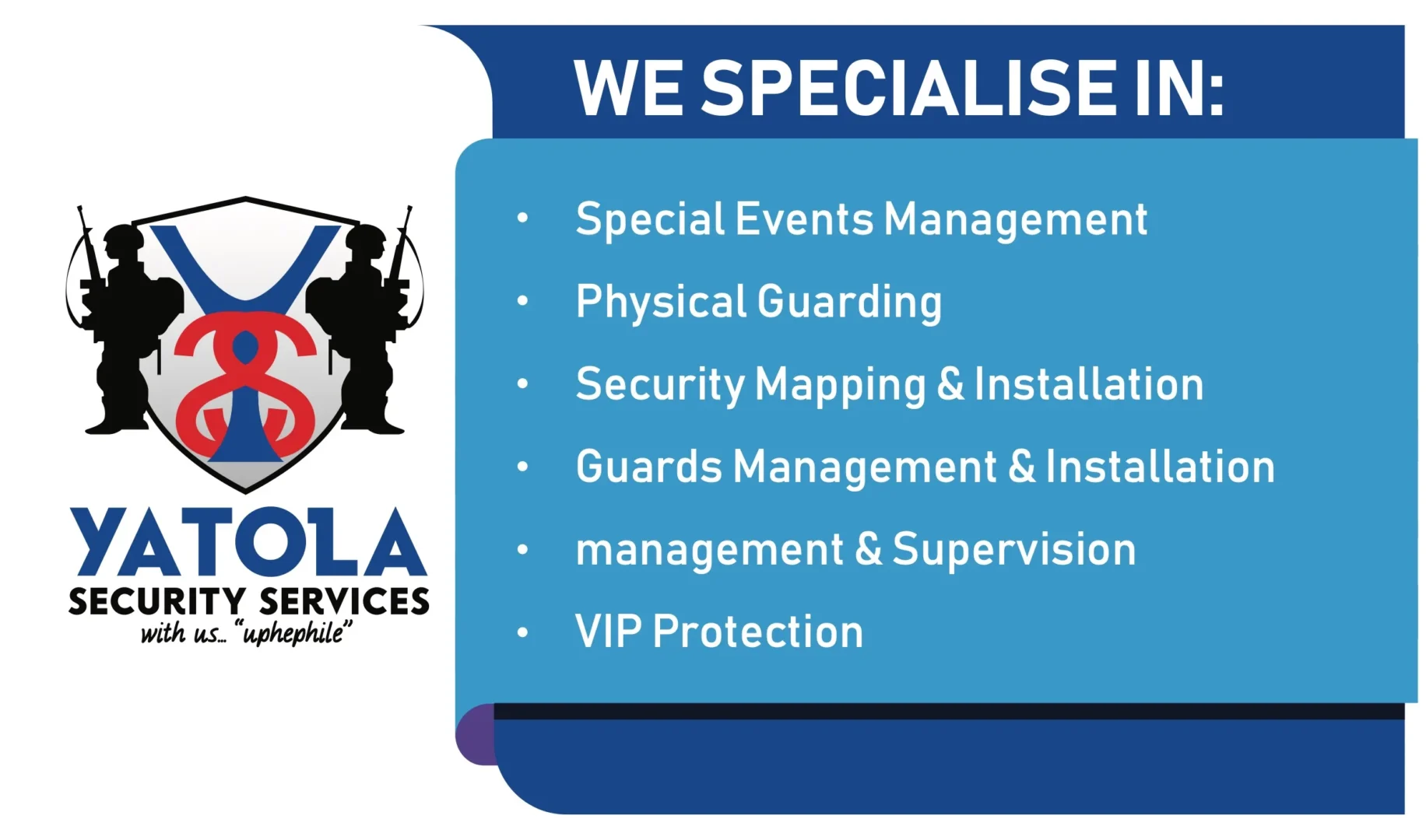 Yatola Security Services business card, back