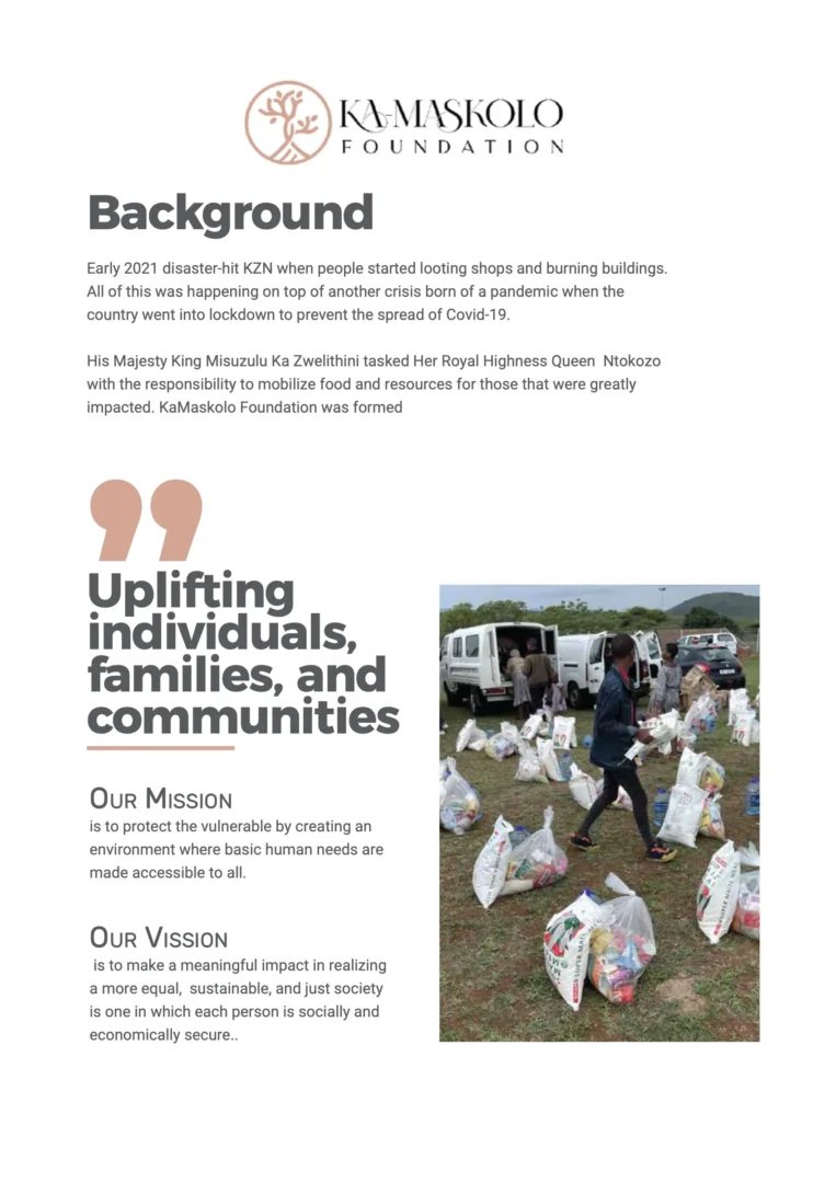Ka-Maskolo Foundation: background
