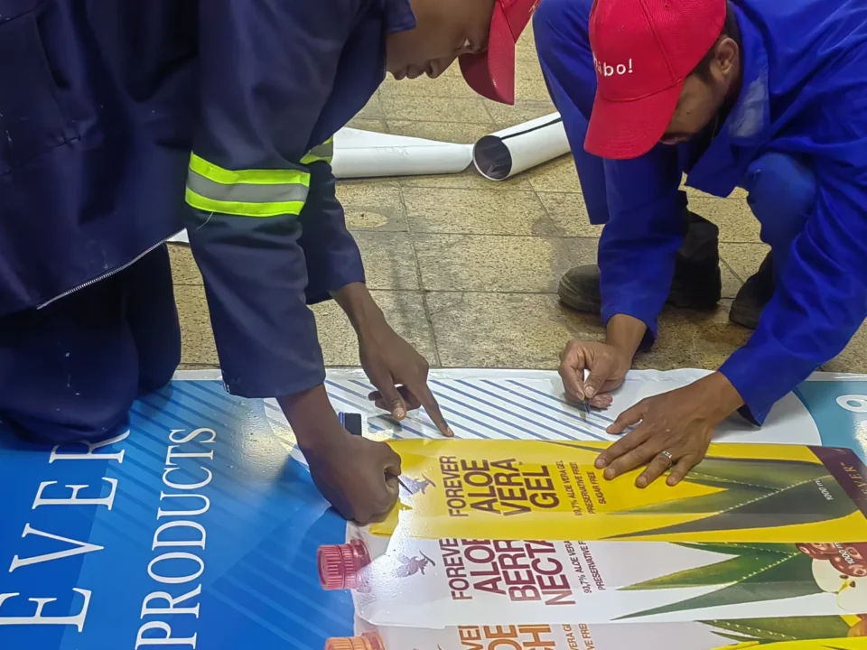 Laying out the Forever Living Products print