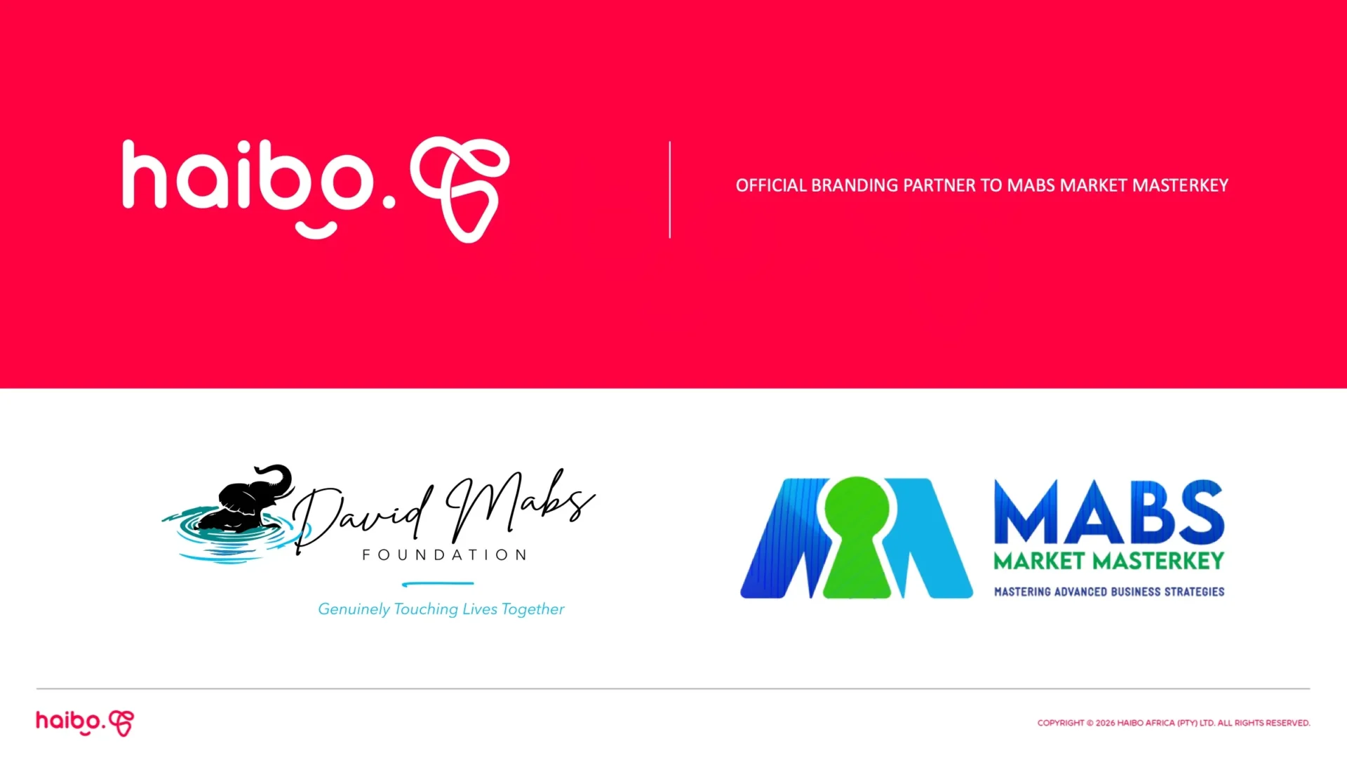 Haibo, official branding partner to Mabs Market Masterkey