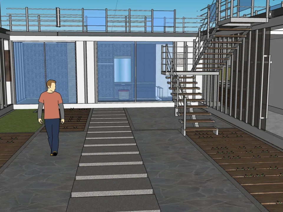 3D model of the container court