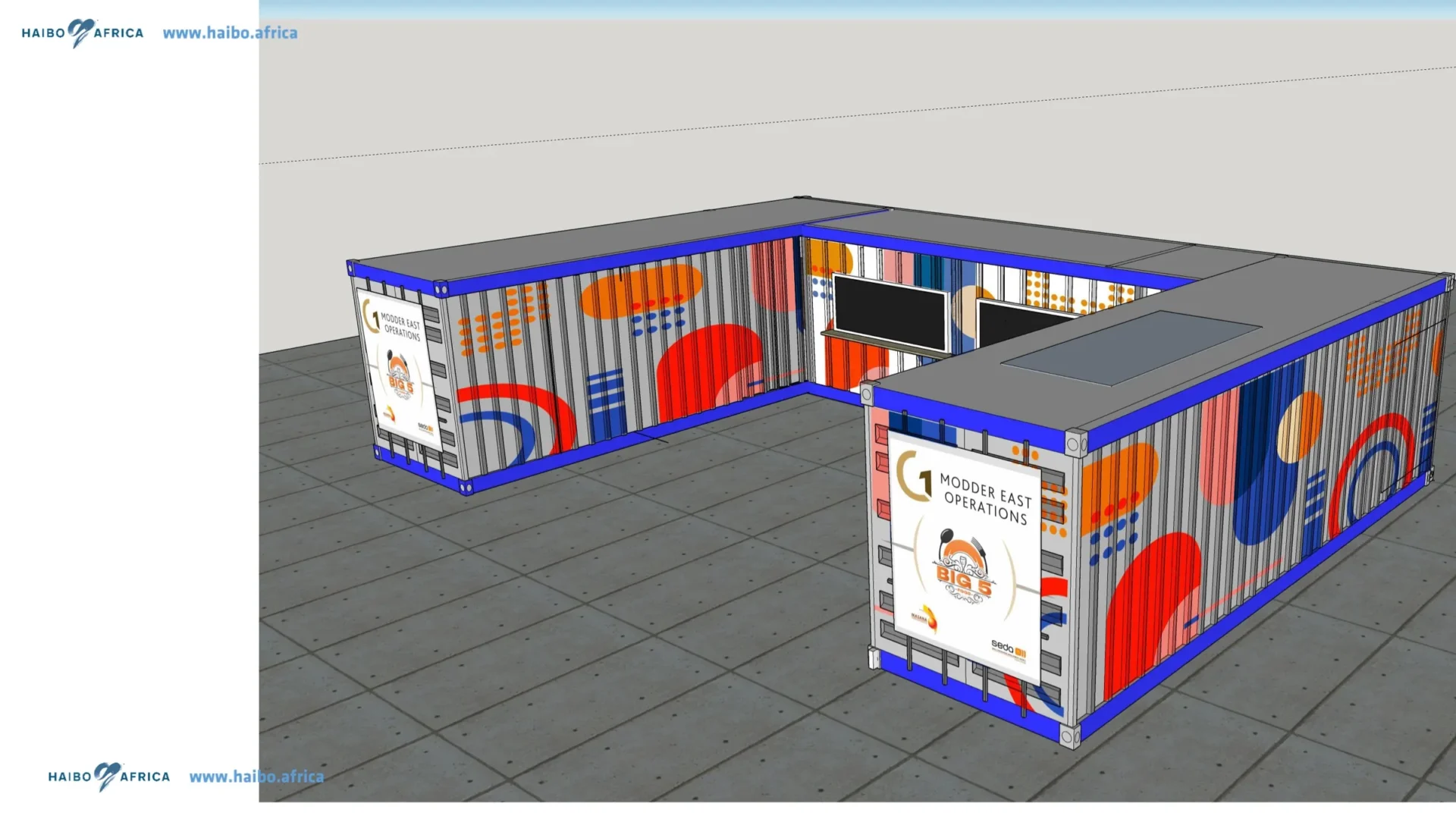 3D model of the court, from above