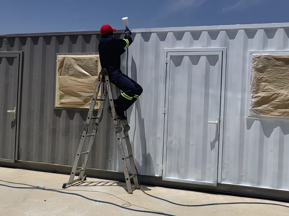 Windows masked, primer going on