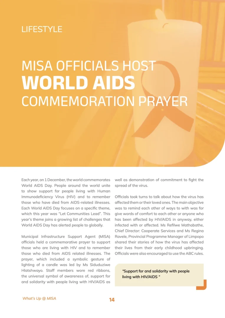 MISA officials host a World AIDS Day commemoration