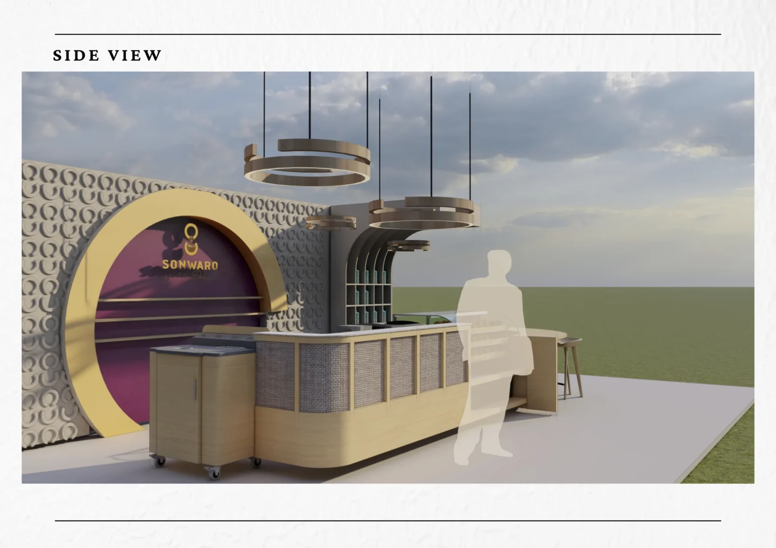 Coffee bar, side view