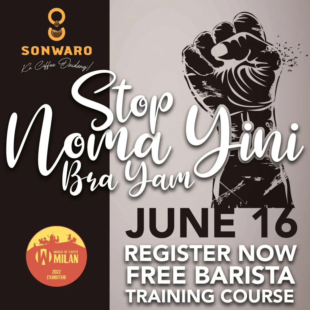 Stop Noma Yini: free barista course, June 16